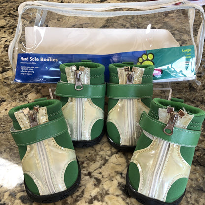 Size Large Top Paw Hard Sole Booties Non-skid Sole Adjustable Strap Zip Up CN