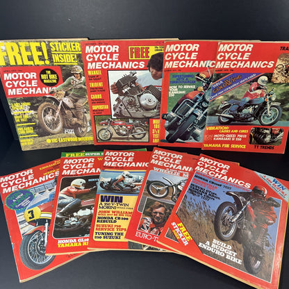 Vtg. 9x Motor Cycle Mechanic Magazines 1973 - 1976 Bikes Printed In England