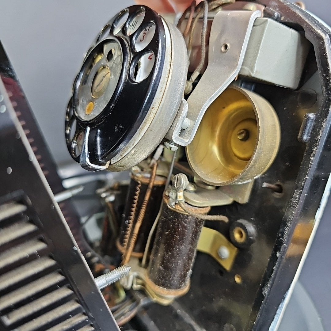 Vintage Black Automatic Electric AE50 Rotary Wall Telephone Needs Cleaning