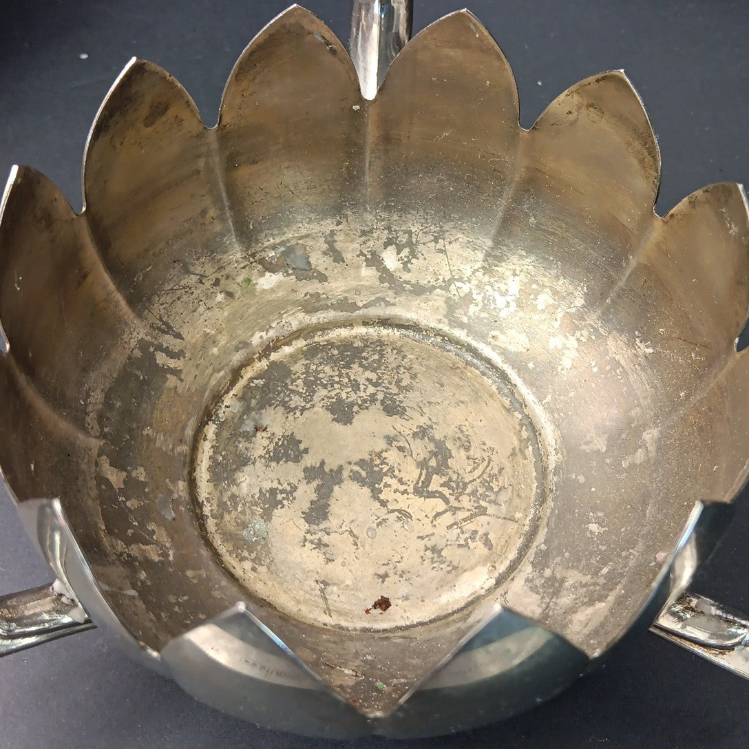 Pair Of Silver Plated Candelabras Lotus Flower Candle Holders. Read. No Candles