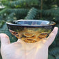 Blue To Amber Fading Bowl Handmade MCM Vintage Heavy Very Cool Piece