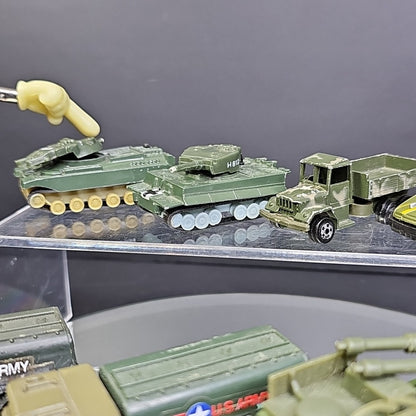 Military Trucks Cars Tanks 7pcs Toy Cars Vintage Camouflage Well Used Condition