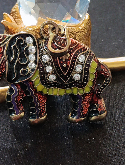 Large Elephant Necklace Pendant With Intricate Detail Beautiful!