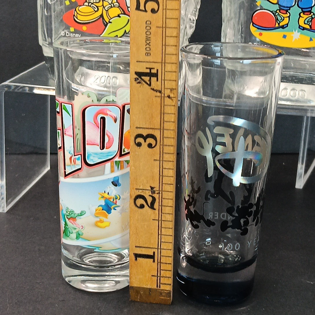 2 Disney Cups And 2 Disney Shot Glasses McDonalds France 2000 100 Years Florida