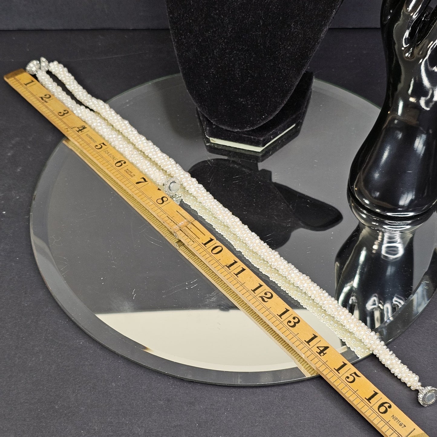 Authentic Freshwater Pearl Necklace And Bracelet Set Diamond ? Clasps VTG Read