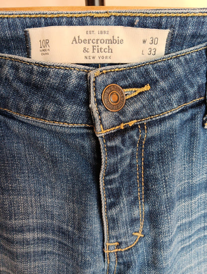 Abercrombie & Fitch Women's Jeans 10R 30W 33L Bootcut Blue Soft CN