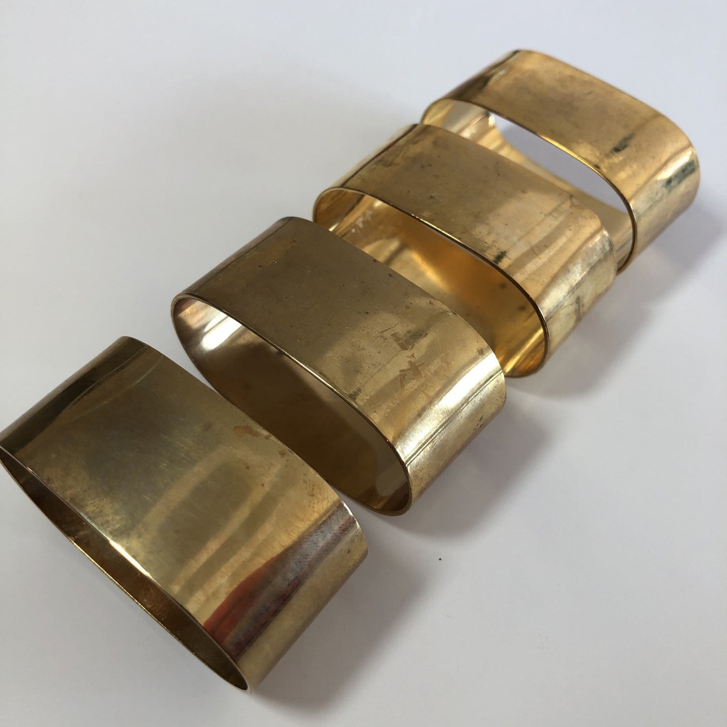 4 Brass Napkin Rings Holders Unpolished Natural Patina X