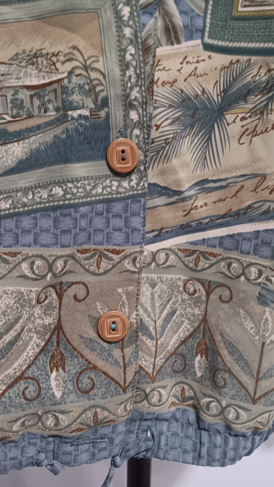 Medium Women's BOHO Teddi Shirt With Tropical Safari Hawaiian Beach Zebra MX