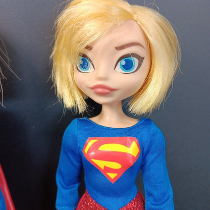 TWO DC Super Hero Girls Supergirl Doll 11 Inch Cartoon Network Action Figures X