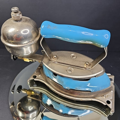 Vintage Coleman Gas Iron Model 4A Instant Lite Blue With Stand Canada Untested
