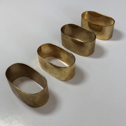 4 Brass Napkin Rings Holders Unpolished Natural Patina X