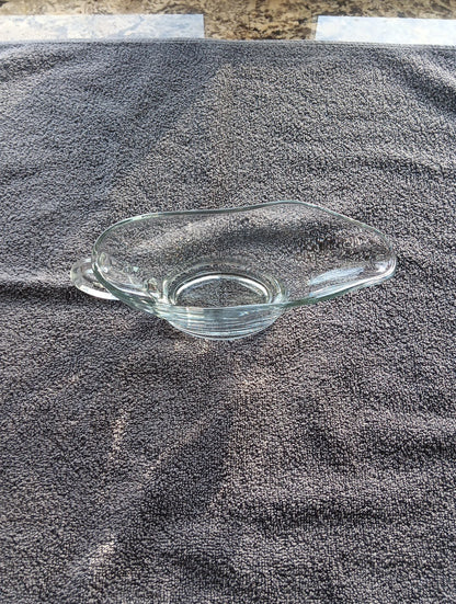 Anchor Hocking Clear Glass Gravy Boat With Handle 10 oz Made In USA #1028