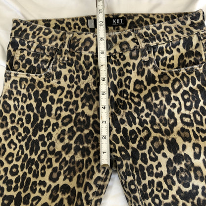 Size 2 X 26 KUT From The Kloth Womens Jeans Donna Ankle Skinny Leopard Print CN