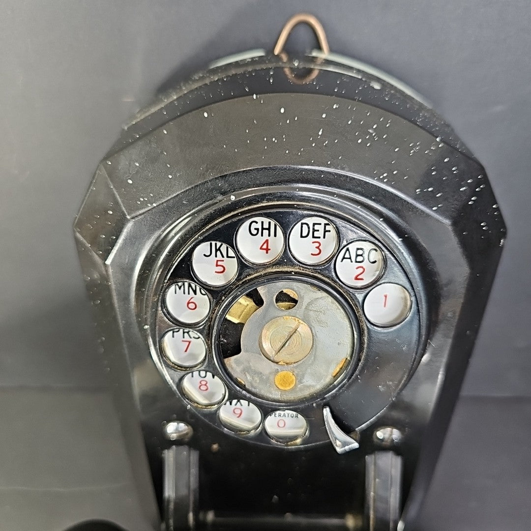 Vintage Black Automatic Electric AE50 Rotary Wall Telephone Needs Cleaning