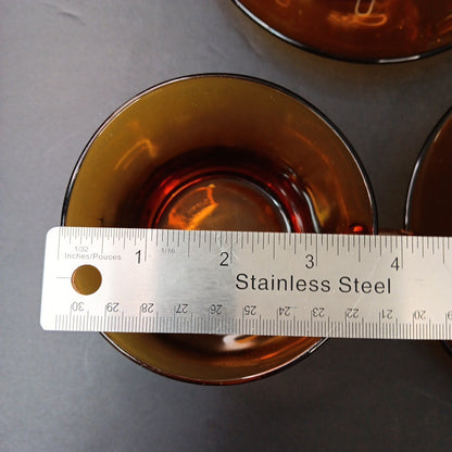 1970’s 3 Sets Duralex France Amber Glass Cups & Saucers Very Good Condition FR