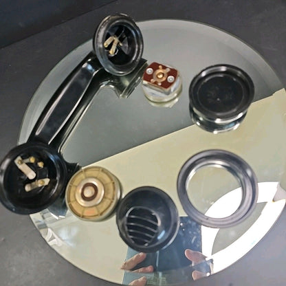 1956 Rotary Crank Telephone Handset With Vented Spitcup Magneto Or Leich ?