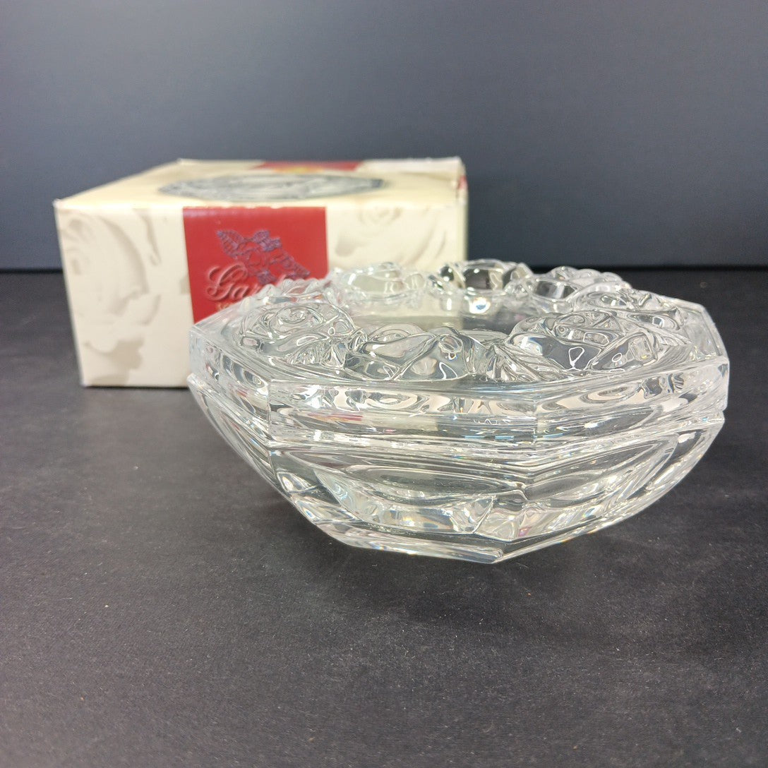 Vintage Royal Crystal Rock RCR 24% Lead Crystal Hexagonal Bowl Made In Italy