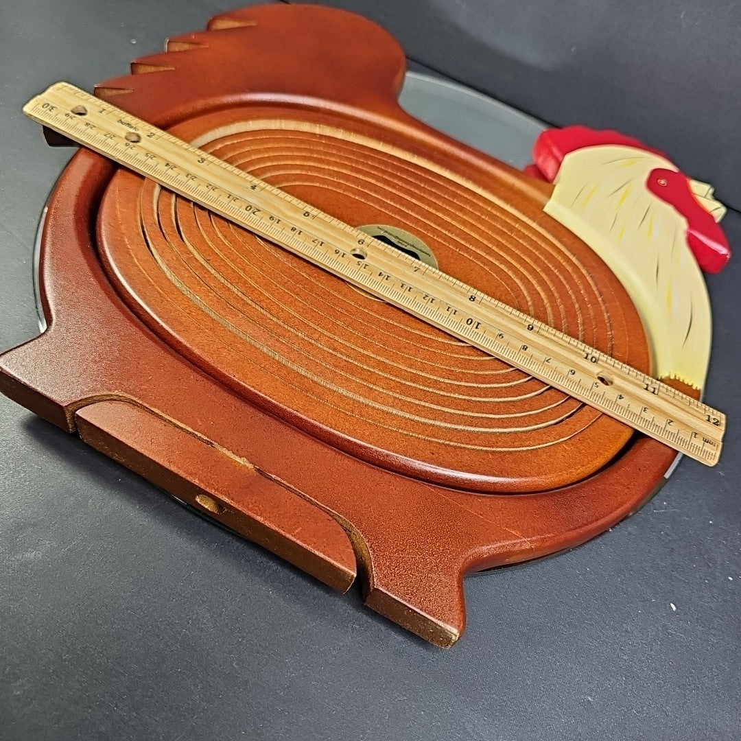 HAWAIIAN MAGIC BASKET  WOODEN ROOSTER  (BREAD BASKET) FARMHOUSE CHIC