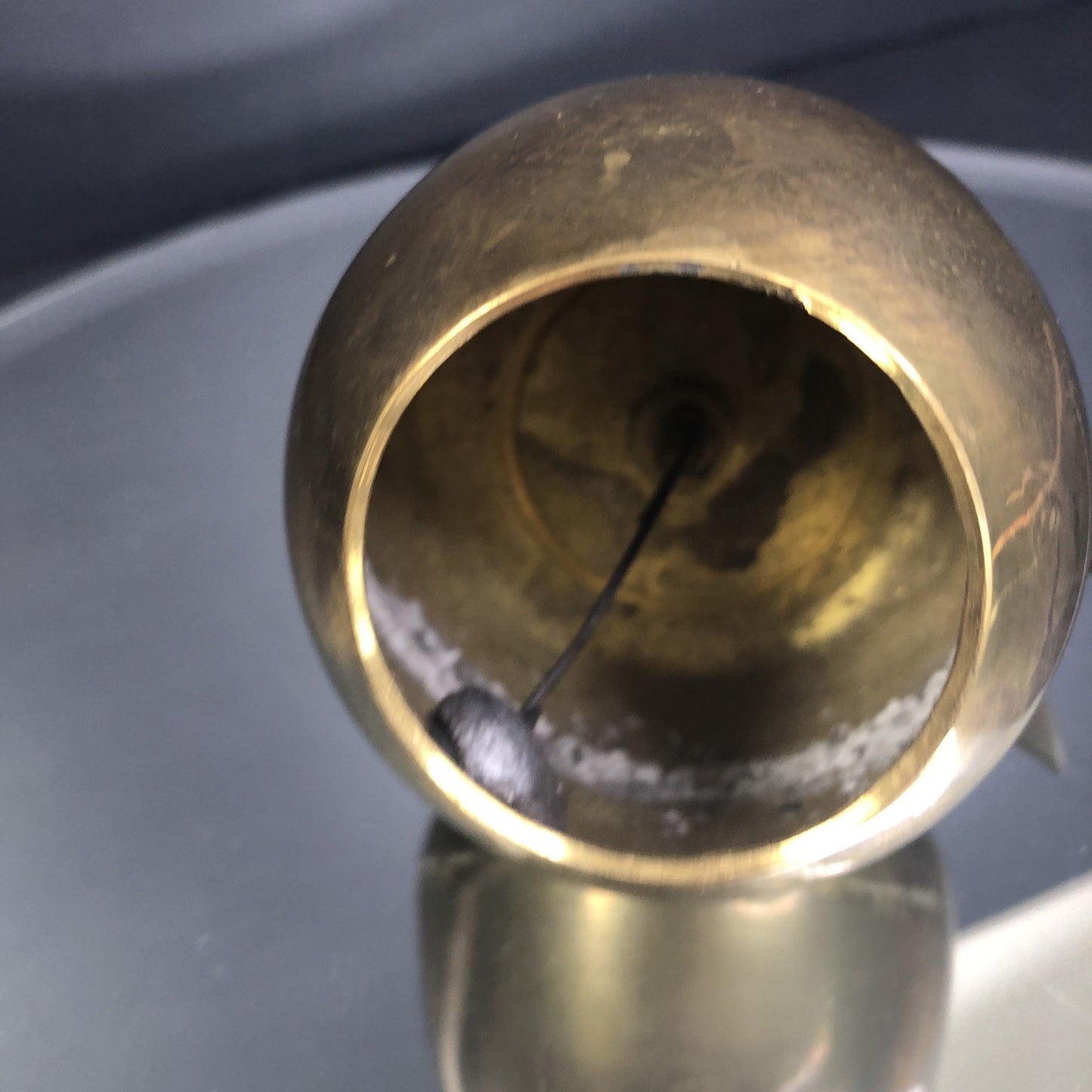 Brass Apple Bell Unpolished Natural Patina Home Decor School Teacher Gift IN
