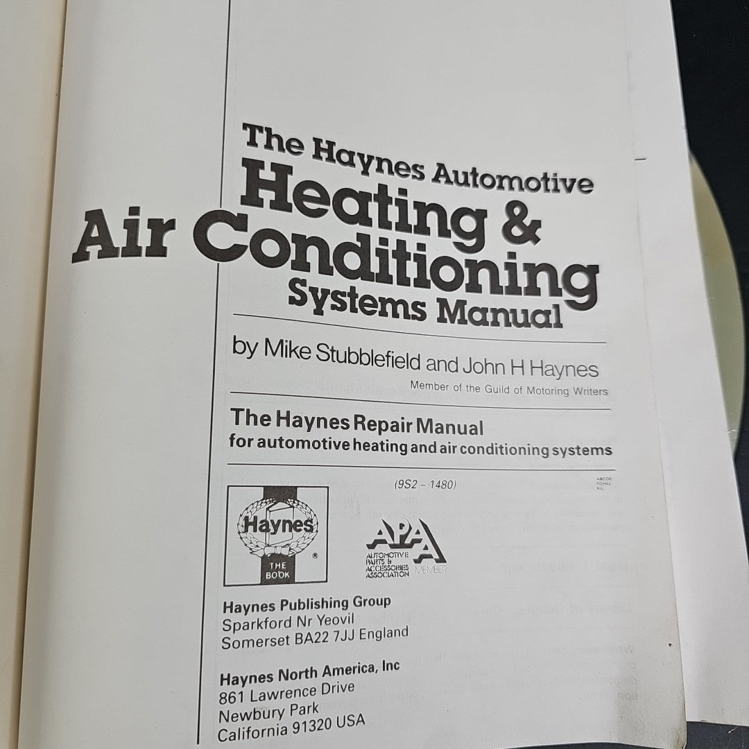 Haynes Automotive Heating & Air Conditioning Manual #1480 DIY Guide