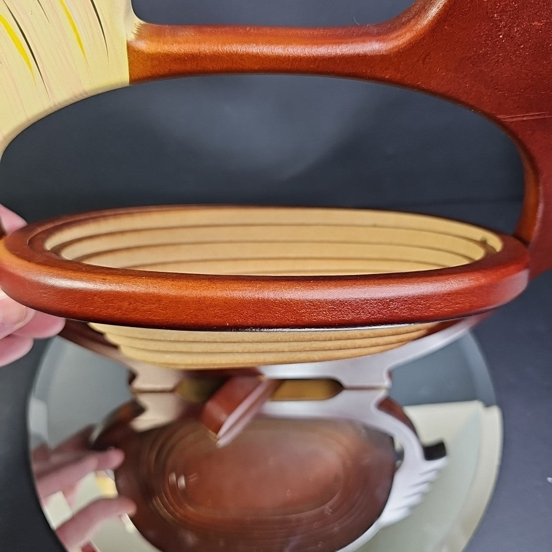 HAWAIIAN MAGIC BASKET  WOODEN ROOSTER  (BREAD BASKET) FARMHOUSE CHIC