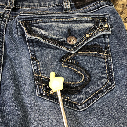 Size 30 X 32 Silver Jean Co. Womens Denim Bootcut Jeans Beaded Distressed