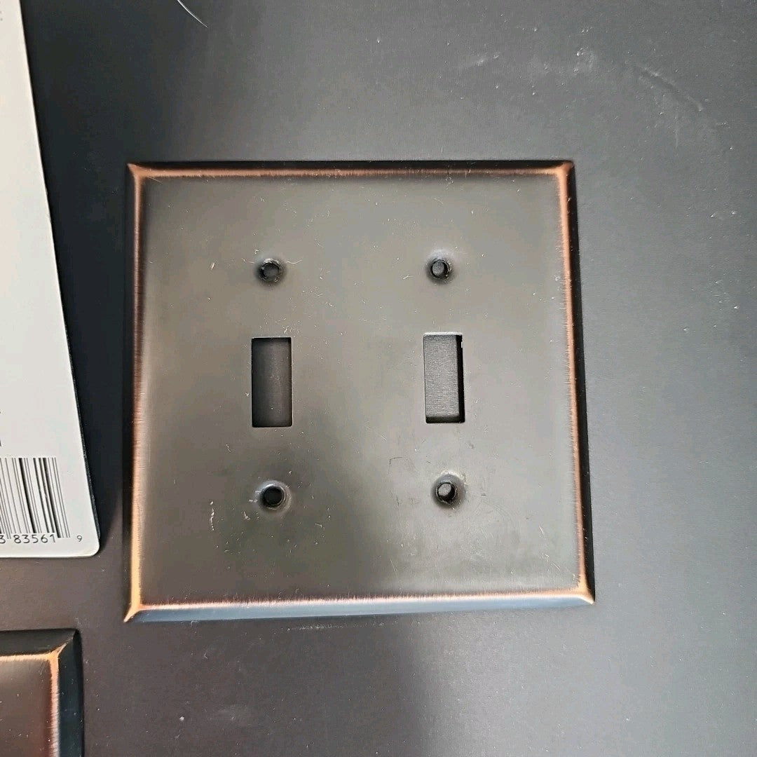 Stanley S835-611 Wall Plate Egyptian Bronze 4Pcs Dual Light Switch Cover CN USED