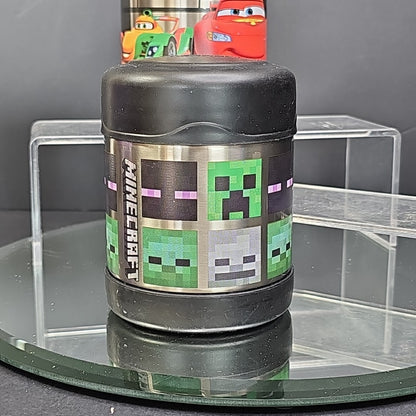 Disney Princess Minecraft And Cars Hot Cold Thermos Steel Food Jar (10oz) 3pcs