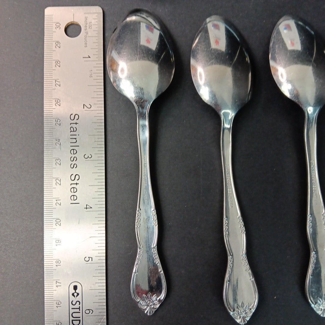 14pc Stainless Steel Korea Flatware Incomplete Set Rose Flowers Fork Knife Spoon