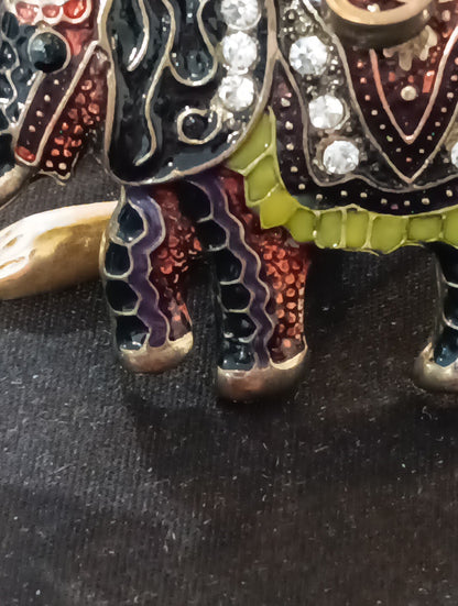 Large Elephant Necklace Pendant With Intricate Detail Beautiful!