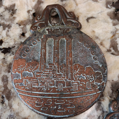 2 Vintage 1947 Metal Art Delphi Paper Letter Clip Holder Greece Read