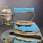 Vintage Coleman Gas Iron Model 4A Instant Lite Blue With Stand Canada Untested