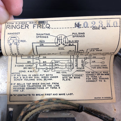 1940s Monophone Internal Ringer Mechanism Phillips Electrical AE34 AE35 Untested