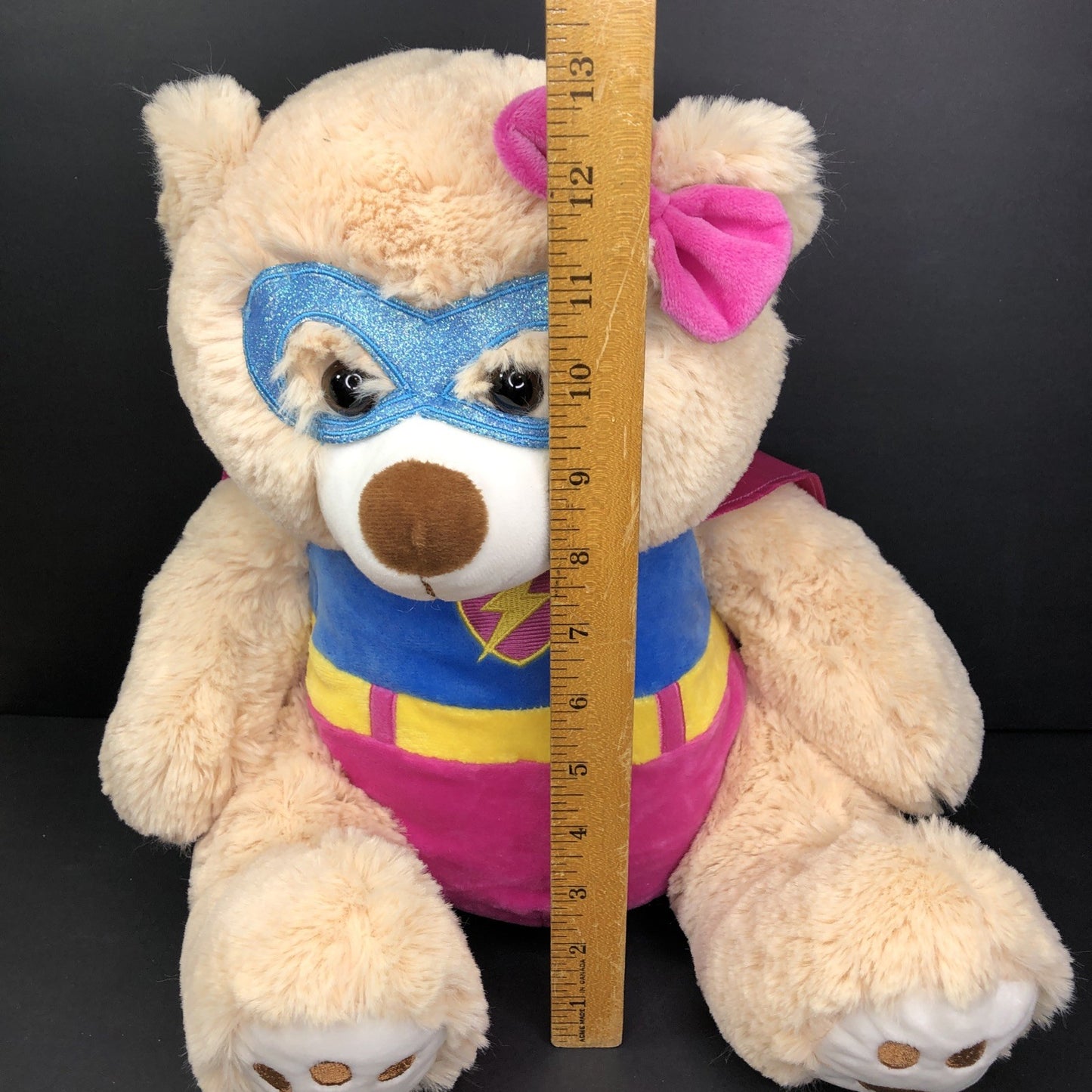 Toys”R”Us 2017 Plush Bear Animal Alley Pink Cape Bow SOFT CUDDLY CUTE CN