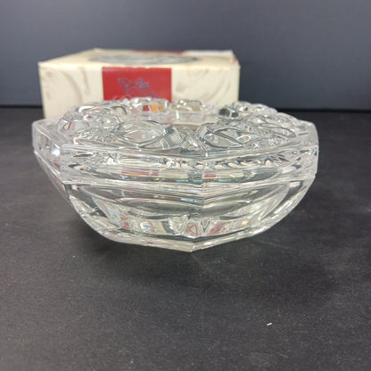 Vintage Royal Crystal Rock RCR 24% Lead Crystal Hexagonal Bowl Made In Italy