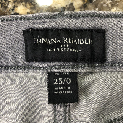 Size 25/0 Banana Republic High Rise Skinny Women Stretchy Jeans Distressed PK