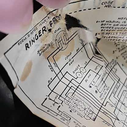 Vintage Black Automatic Electric AE50 Rotary Wall Telephone Needs Cleaning