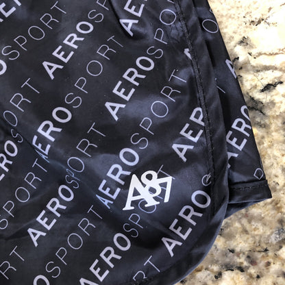 Small Aeropostale Sport Womens Shorts Lined Undergarment Drawstring Black BD