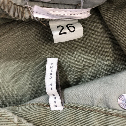 Size 26 One Teaspoon Womens Jean Skirt Olive Green Rips Fringe Grunge CN