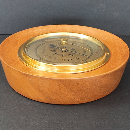 Rare Westclox Weather Barometer West Germany Made In Canada Wood And Brass
