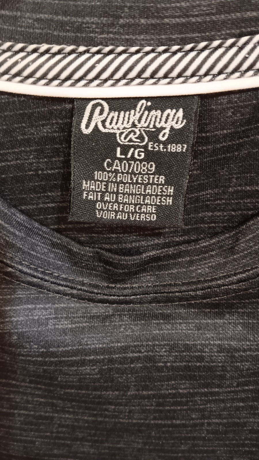 LARGE Rawlings Mens Sleeveless Shirt Gym, Running 100% Polyester Black Gray BD