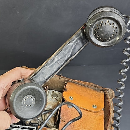 Automatic Electric West Test Set Lineman Phone 1950s W/ Leather Case D-780536-A