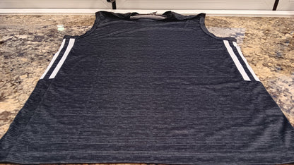 LARGE Rawlings Mens Sleeveless Shirt Gym, Running 100% Polyester Black Gray BD