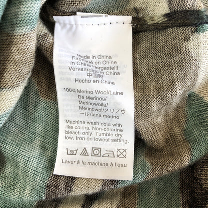 Size XS J. Crew WOOL CAMO Womens Sweater 100% Merino Light Weight Crew Neck CN