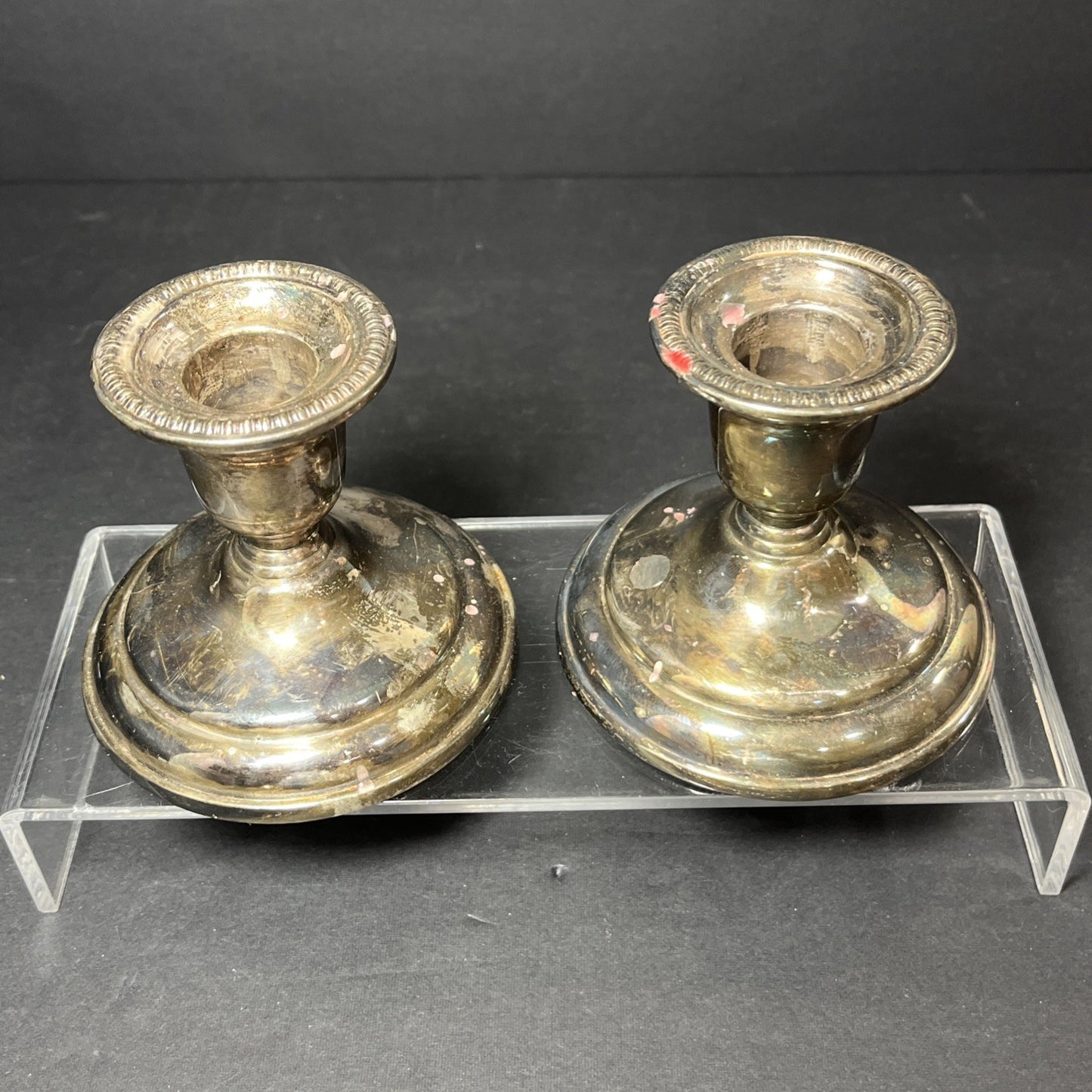 BIRKS Silver Plated Candlestick Holders E.P. Copper 1501 Unpolished