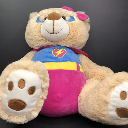 Toys”R”Us 2017 Plush Bear Animal Alley Pink Cape Bow SOFT CUDDLY CUTE CN