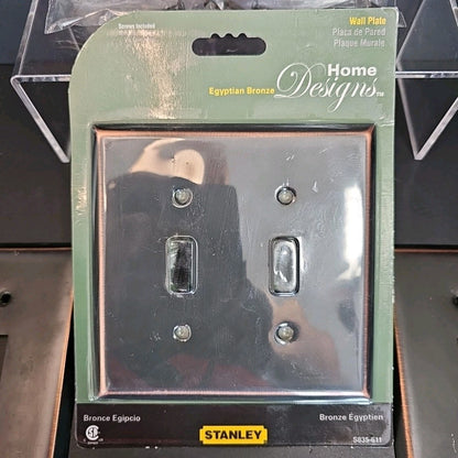 Stanley S835-611 Wall Plate Egyptian Bronze 4Pcs Dual Light Switch Cover CN USED