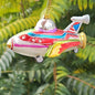 Glass Airplane Space Ship Christmas Ornament Rare Collectable 5.5 Inch