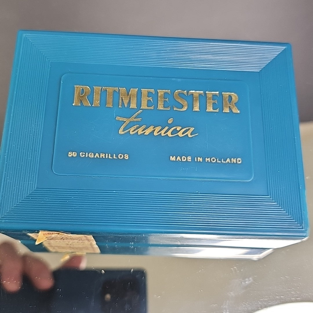 Ritmeester Tunica Container Box Blue 50 Cigarillos Holland Read Vintage