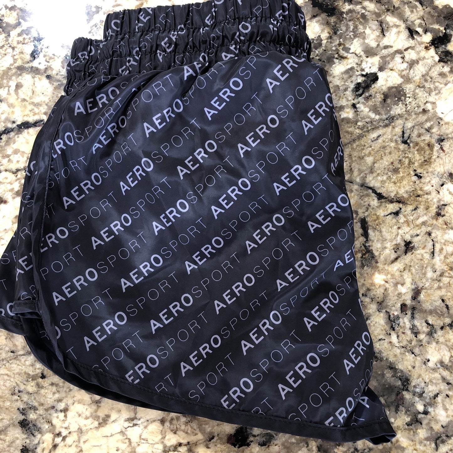 Small Aeropostale Sport Womens Shorts Lined Undergarment Drawstring Black BD